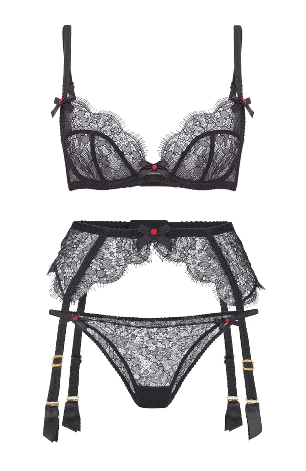 %shop_name_% Agent Provocateur_Lorna Lace Bra, Suspender and Brief Set _ Lingerie Sets_