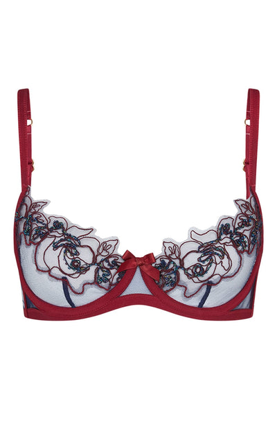 Sheer Lingerie Agent Provocateur Bras Plum Navy / 32C Lindie Bra