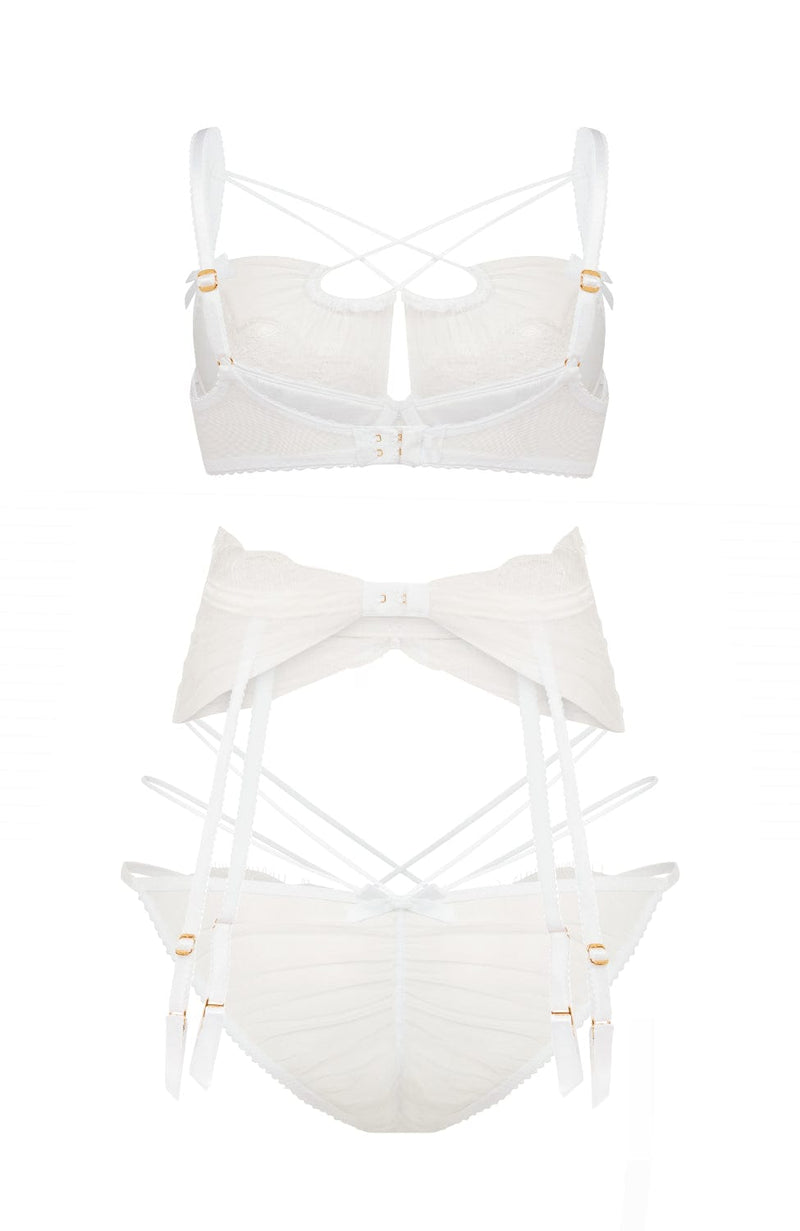Halley Bra, Suspender and Brief Set-Lingerie Sets-Agent Provocateur-SHEER, SHEER, Luxury lingerie brand, Luxury lingerie Hong Kong, Designer lingerie HK, Designer lingerie online, International luxury lingerie, Luxury lingerie gift ideas, buy lingerie online, Designer lingerie global delivery, Luxury lingerie shipping to Australia, Luxury lingerie shipping to Singapore