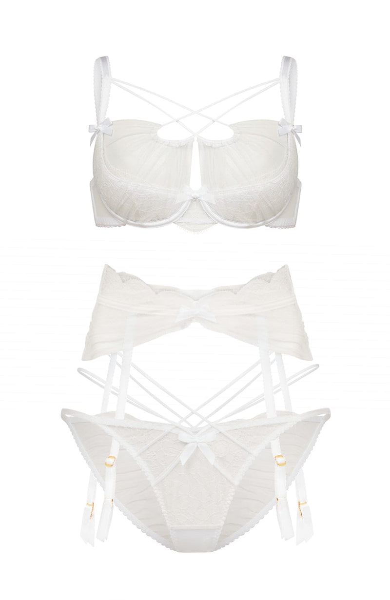 Sheer Lingerie Agent Provocateur Lingerie Sets Halley Bra, Suspender and Brief Set