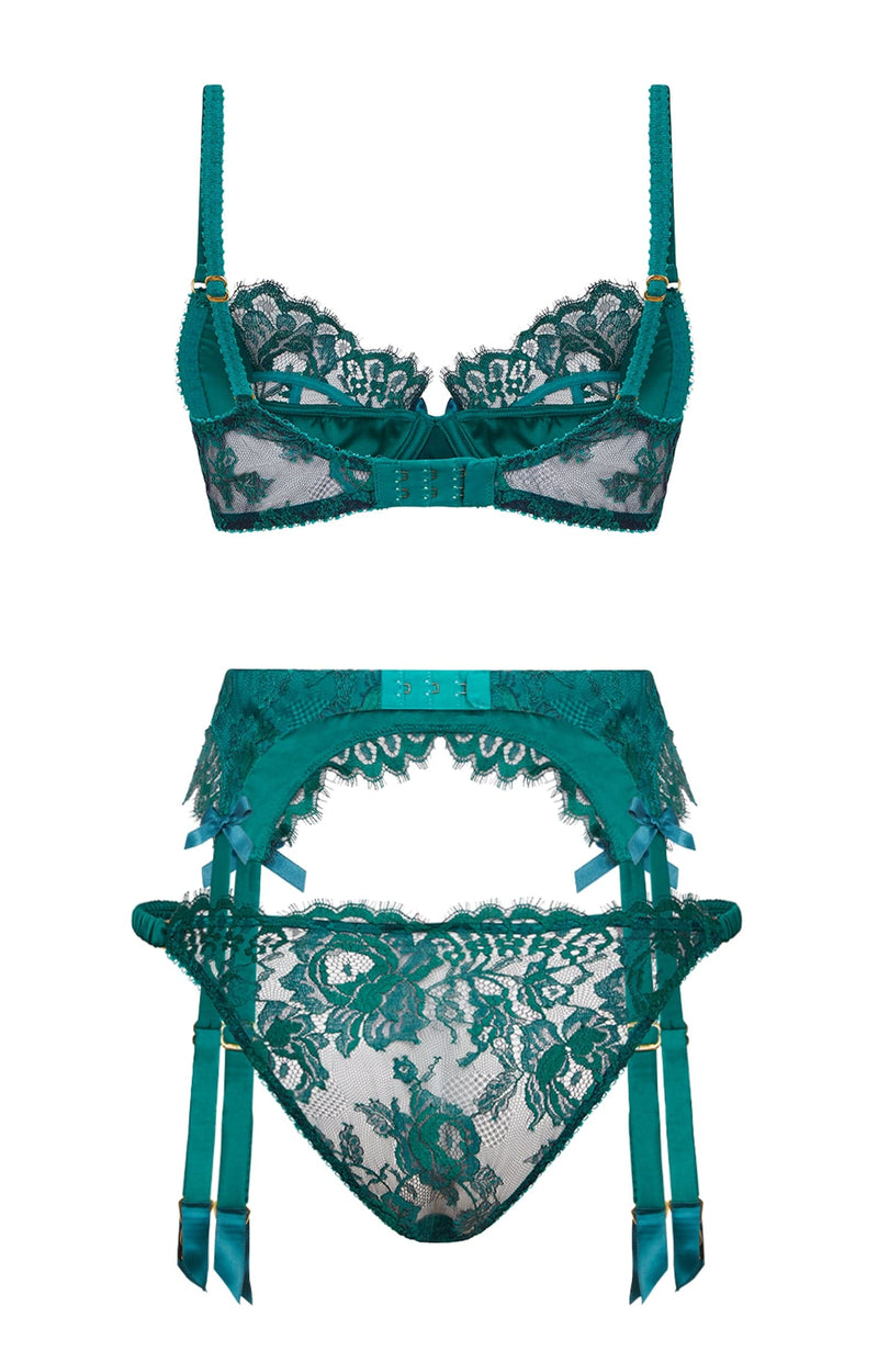 Solanna Bra, Suspender and Brief Set-Lingerie Sets-Agent Provocateur-SHEER, SHEER, Luxury lingerie brand, Luxury lingerie Hong Kong, Designer lingerie HK, Designer lingerie online, International luxury lingerie, Luxury lingerie gift ideas, buy lingerie online, Designer lingerie global delivery, Luxury lingerie shipping to Australia, Luxury lingerie shipping to Singapore