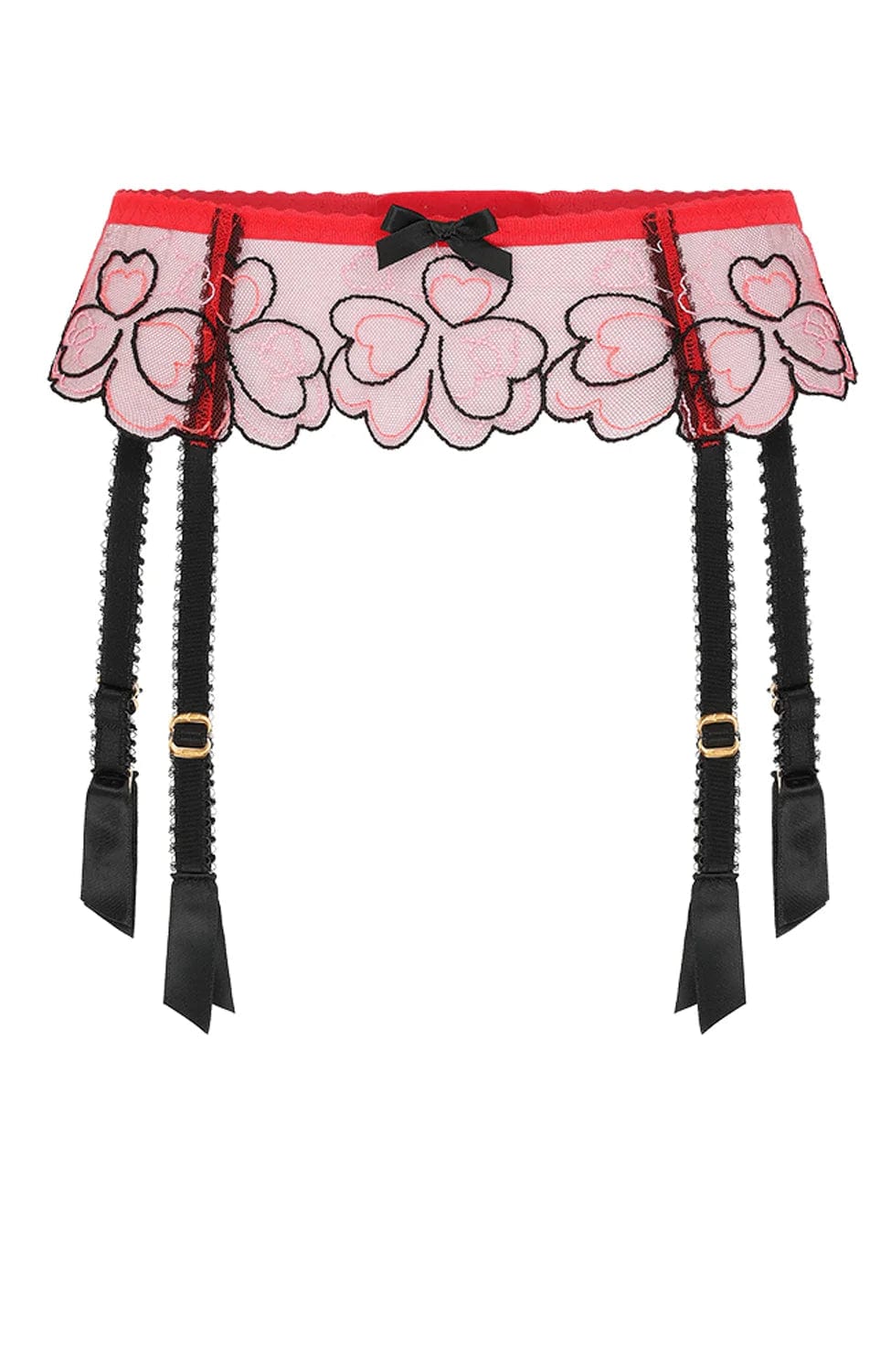 Sheer Lingerie Agent Provocateur Underwear Red Black / 2302 / 1 Maysie Suspender