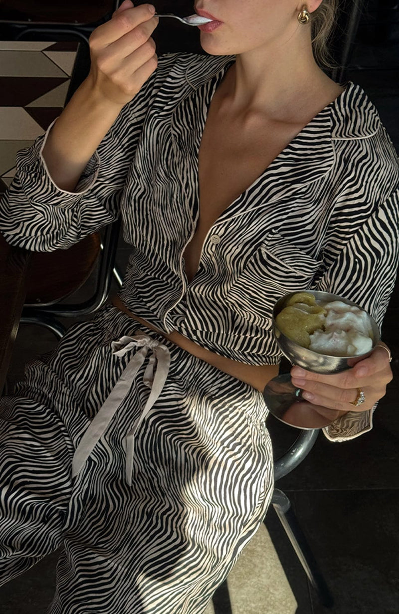 Linna Long Pajama Set-Loungewear-Aruelle-SHEER, SHEER, Luxury lingerie brand, Luxury lingerie Hong Kong, Designer lingerie HK, Designer lingerie online, International luxury lingerie, Luxury lingerie gift ideas, buy lingerie online, Designer lingerie global delivery, Luxury lingerie shipping to Australia, Luxury lingerie shipping to Singapore