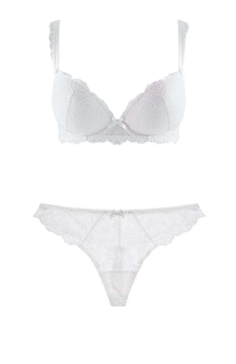 Sheer Lingerie Aubade Lingerie Sets Danse Des Sens Plunge Push Up Bra and Tanga Set