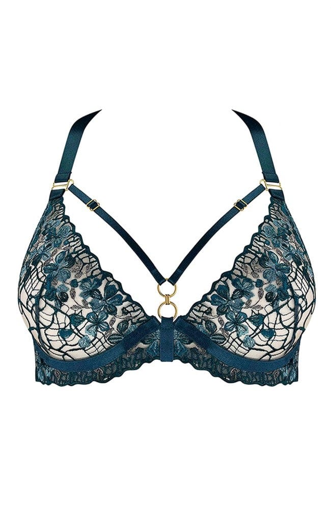 Sheer Lingerie Bordelle Bras Teal / 1 Amela Plunge Wire Bra