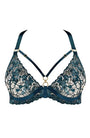Sheer Lingerie Bordelle Bras Teal / 1 Amela Plunge Wire Bra
