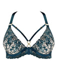 Sheer Lingerie Bordelle Bras Teal / 1 Amela Plunge Wire Bra