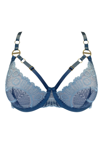 Sheer Lingerie Bordelle Bras Denim / 2501 / 1 Tierra Balconette Wire Bra