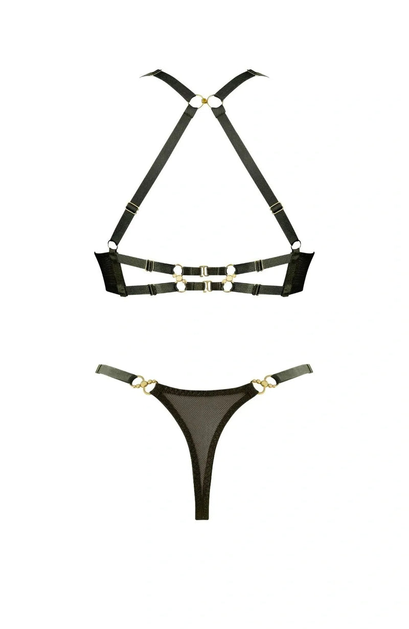 Sheer Lingerie Bordelle Lingerie Sets Neda Balconette Wire Bra and Thong Set