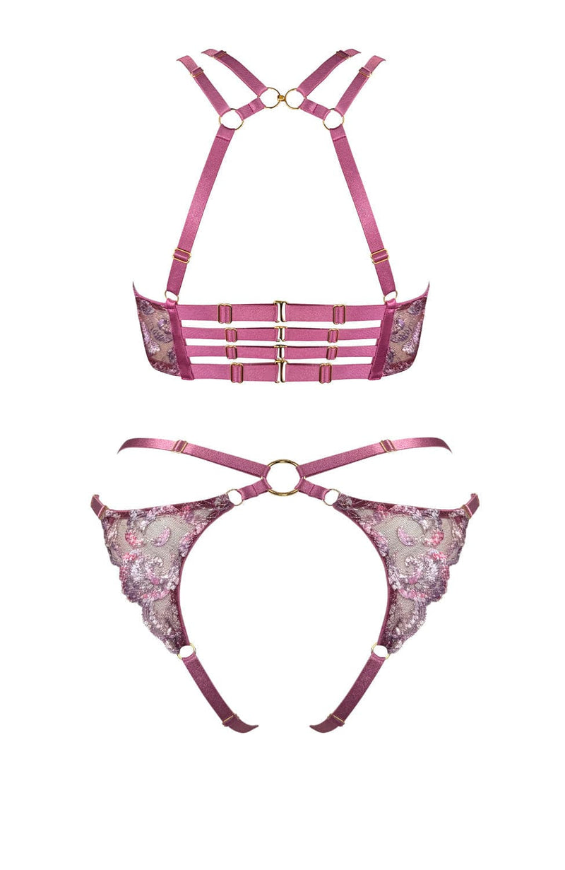 Siren Ouvert Wire Bra and Open Back Brief Set-Lingerie Sets-Bordelle-SHEER, SHEER, Luxury lingerie brand, Luxury lingerie Hong Kong, Designer lingerie HK, Designer lingerie online, International luxury lingerie, Luxury lingerie gift ideas, buy lingerie online, Designer lingerie global delivery, Luxury lingerie shipping to Australia, Luxury lingerie shipping to Singapore
