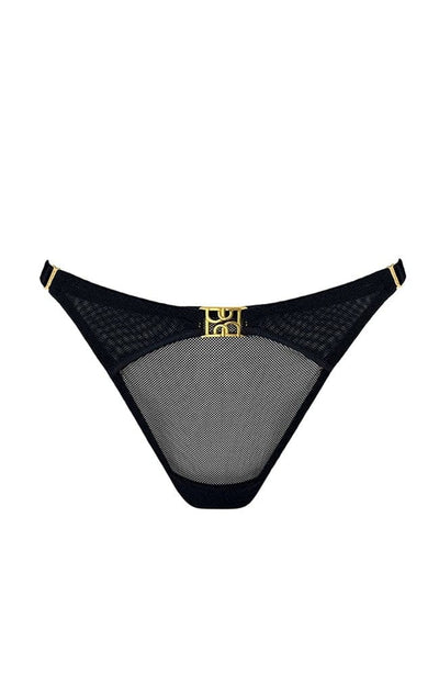 Sheer Lingerie Bordelle Underwear Black / 1 Nara Strap Thong