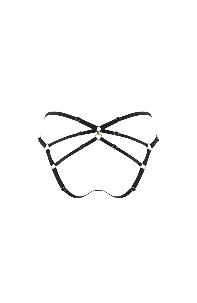 Sheer Lingerie Bordelle Underwear Pearl Open Back Brief
