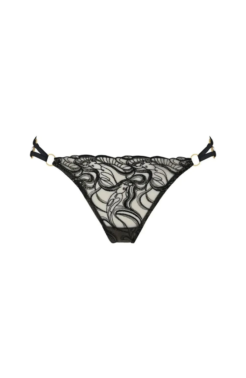 Sheer Lingerie Bordelle Underwear Pearl Open Back Brief