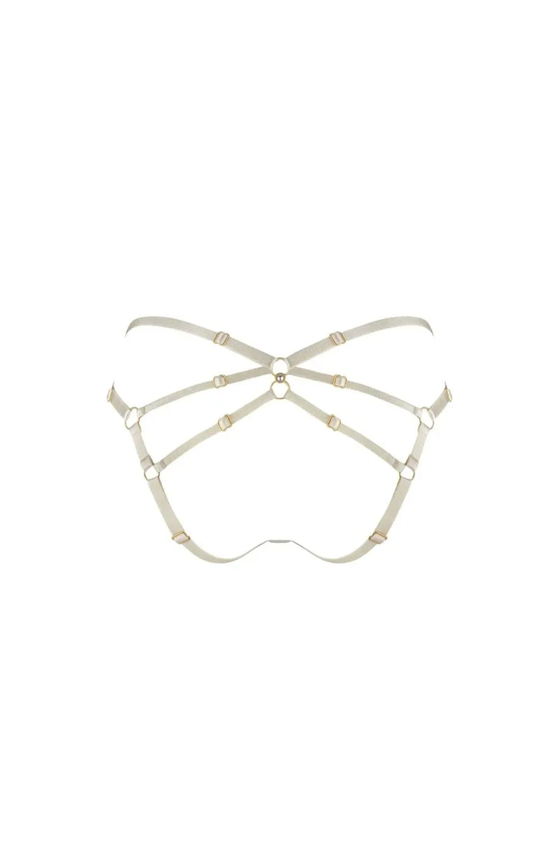 Sheer Lingerie Bordelle Underwear Pearl Open Back Brief
