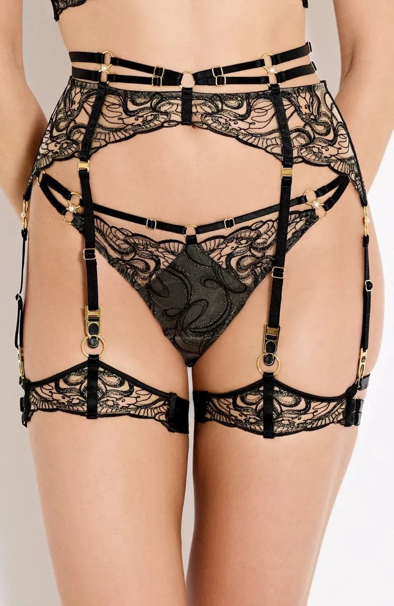 Sheer Lingerie Bordelle Underwear Pearl Suspender