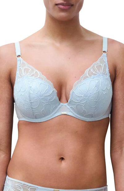 Sheer Lingerie Chantelle Bras Fleurs Plunge T-Shirt Bra