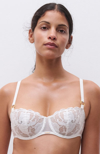 Fleurs Signature Half-cup Underwire Bra and Tanga Set-Lingerie Sets-Chantelle-SHEER, SHEER, Luxury lingerie brand, Luxury lingerie Hong Kong, Designer lingerie HK, Designer lingerie online, International luxury lingerie, Luxury lingerie gift ideas, buy lingerie online, Designer lingerie global delivery, Luxury lingerie shipping to Australia, Luxury lingerie shipping to Singapore