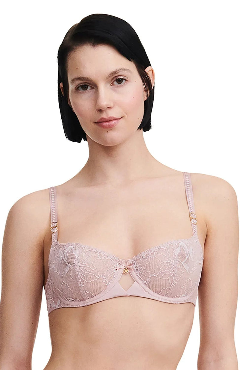 Orchids Half-Cup Balcony Bra-Bras-Chantelle-SHEER, SHEER, Luxury lingerie brand, Luxury lingerie Hong Kong, Designer lingerie HK, Designer lingerie online, International luxury lingerie, Luxury lingerie gift ideas, buy lingerie online, Designer lingerie global delivery, Luxury lingerie shipping to Australia, Luxury lingerie shipping to Singapore