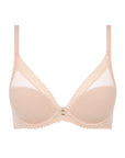 Sheer Lingerie Chantelle Bras Golden Beige / 30A Romance Plunge T-Shirt Bra