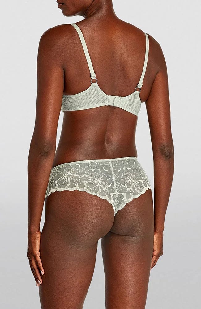 Sheer Lingerie Chantelle Lingerie Sets Fleurs Covering Underwire Bra and Shorty Set