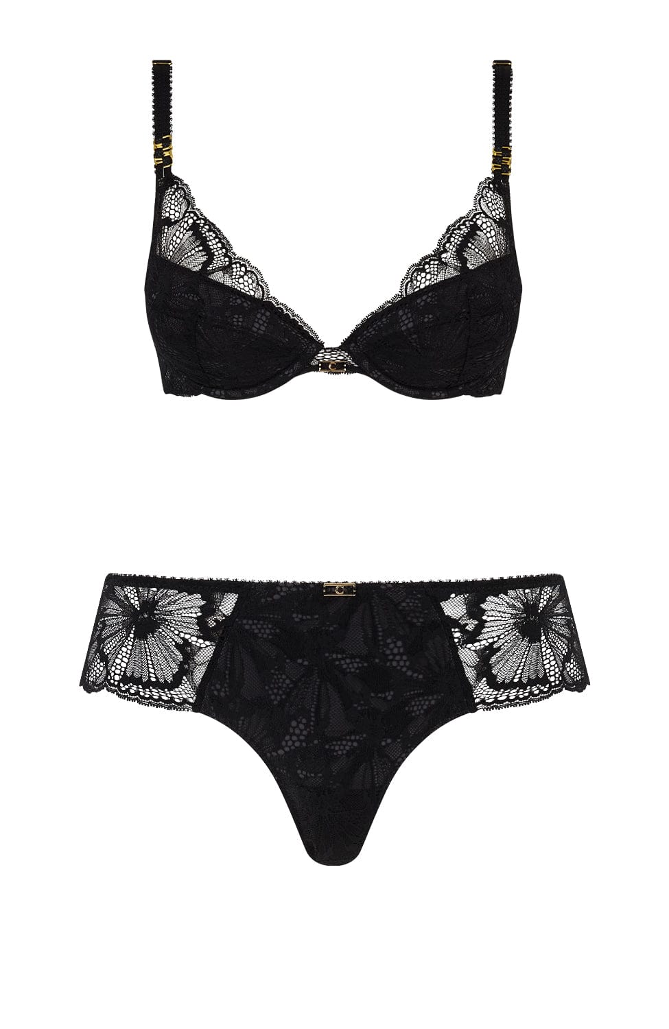 Sheer Lingerie Chantelle Lingerie Sets Muse Push Up Bra and Shorty Set