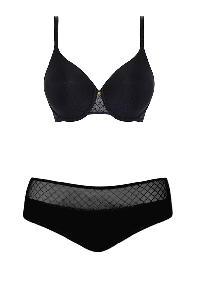 Norah Chic Covering T-Shirt Bra and Shorty Set-Lingerie Sets-Chantelle-SHEER, SHEER, Luxury lingerie brand, Luxury lingerie Hong Kong, Designer lingerie HK, Designer lingerie online, International luxury lingerie, Luxury lingerie gift ideas, buy lingerie online, Designer lingerie global delivery, Luxury lingerie shipping to Australia, Luxury lingerie shipping to Singapore