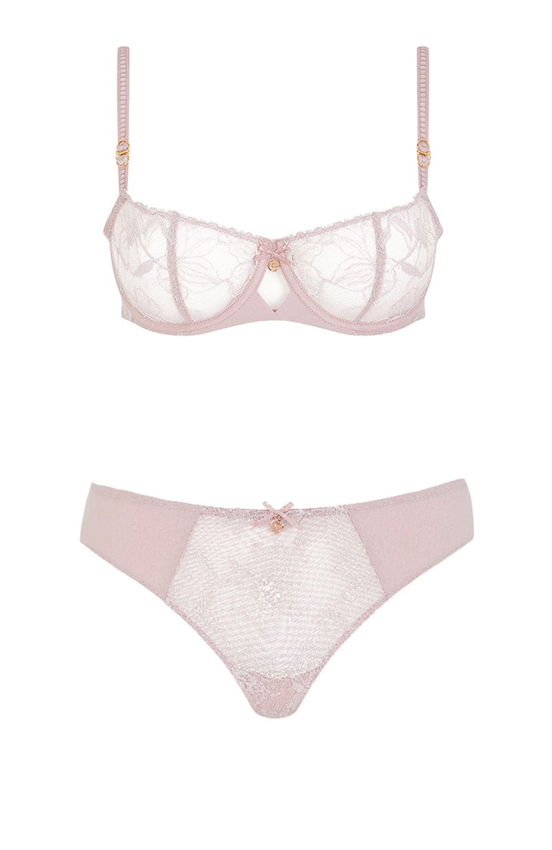 Orchids Half-Cup Balcony Bra and Tanga Set-Lingerie Sets-Chantelle-SHEER, SHEER, Luxury lingerie brand, Luxury lingerie Hong Kong, Designer lingerie HK, Designer lingerie online, International luxury lingerie, Luxury lingerie gift ideas, buy lingerie online, Designer lingerie global delivery, Luxury lingerie shipping to Australia, Luxury lingerie shipping to Singapore