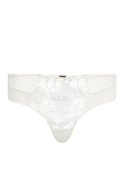 Sheer Lingerie Chantelle Underwear Satin Milk / XS Fleurs Signature Shorty