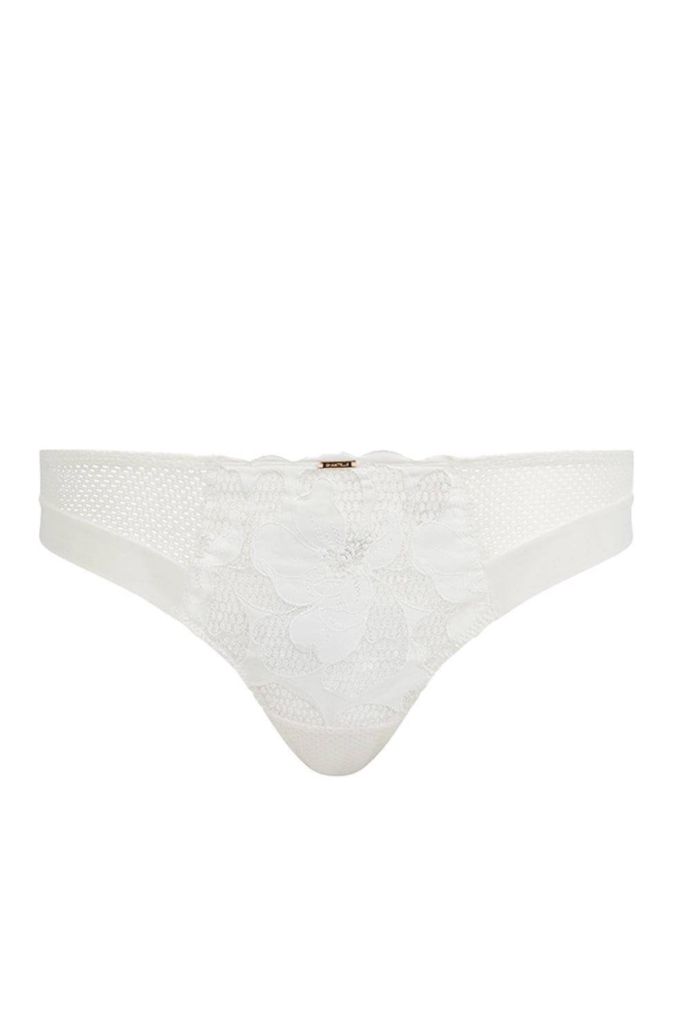 Sheer Lingerie Chantelle Underwear Satin Milk / XS Fleurs Signature Tanga