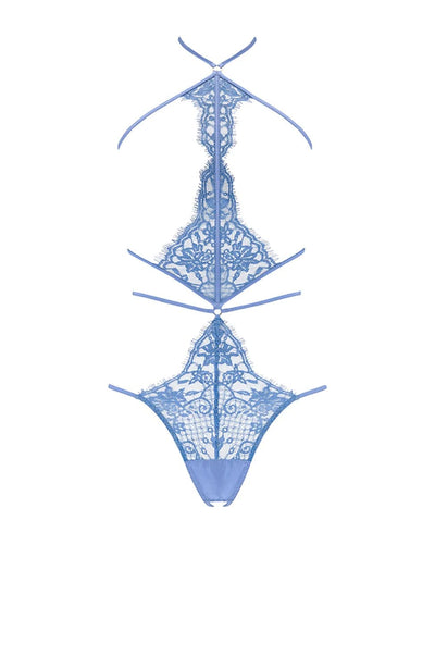 Sheer Lingerie Coco de Mer Bodywear Sky Blue / S/M Hera Open Playsuit