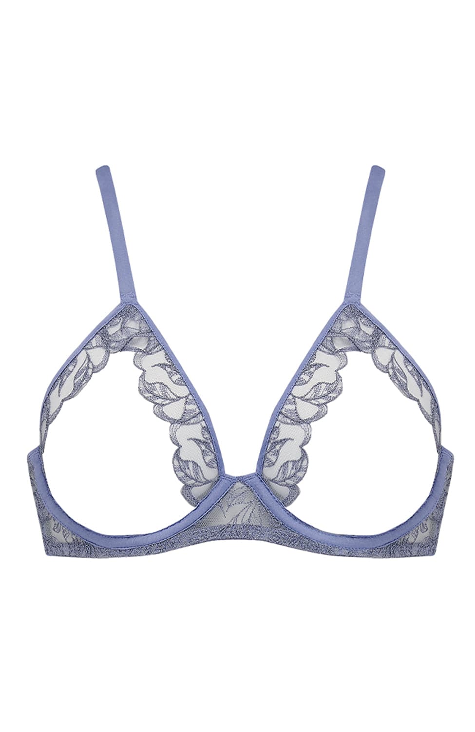 Sheer Lingerie Coco de Mer Bras Powder Blue / S Elandra Wired Open Bra