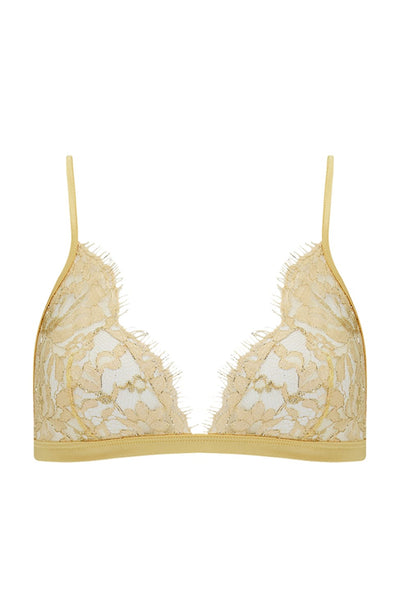 Sheer Lingerie Coco de Mer Bras Gold / 2402 / S Fiorella Triangle Bra