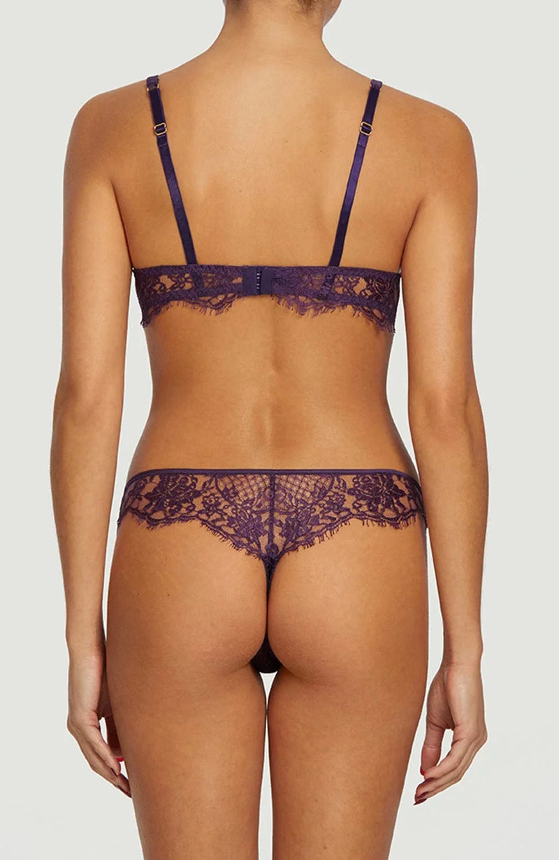 Hera Balcony Bra and Thong Set-Lingerie Sets-Coco De Mer-SHEER, SHEER, Luxury lingerie brand, Luxury lingerie Hong Kong, Designer lingerie HK, Designer lingerie online, International luxury lingerie, Luxury lingerie gift ideas, buy lingerie online, Designer lingerie global delivery, Luxury lingerie shipping to Australia, Luxury lingerie shipping to Singapore
