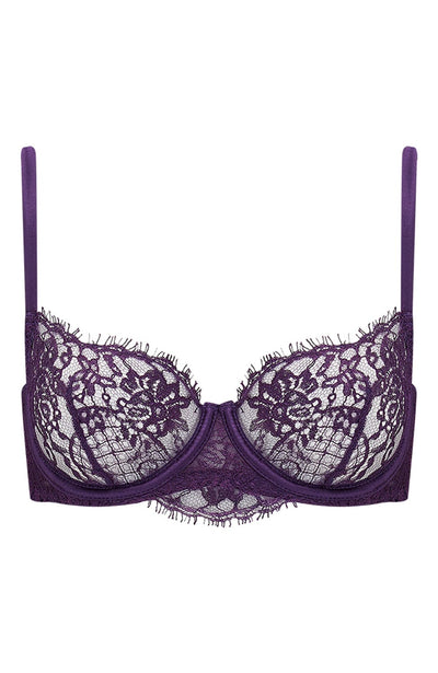Sheer Lingerie Coco de Mer Bras Violet / 2402 / 32A Hera Balcony Bra