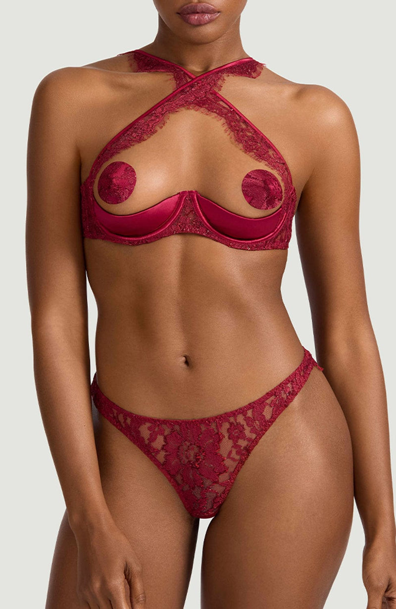 Naraya Quarter Cup Bra and Open Knicker Set-Lingerie Sets-Coco De Mer-SHEER, SHEER, Luxury lingerie brand, Luxury lingerie Hong Kong, Designer lingerie HK, Designer lingerie online, International luxury lingerie, Luxury lingerie gift ideas, buy lingerie online, Designer lingerie global delivery, Luxury lingerie shipping to Australia, Luxury lingerie shipping to Singapore