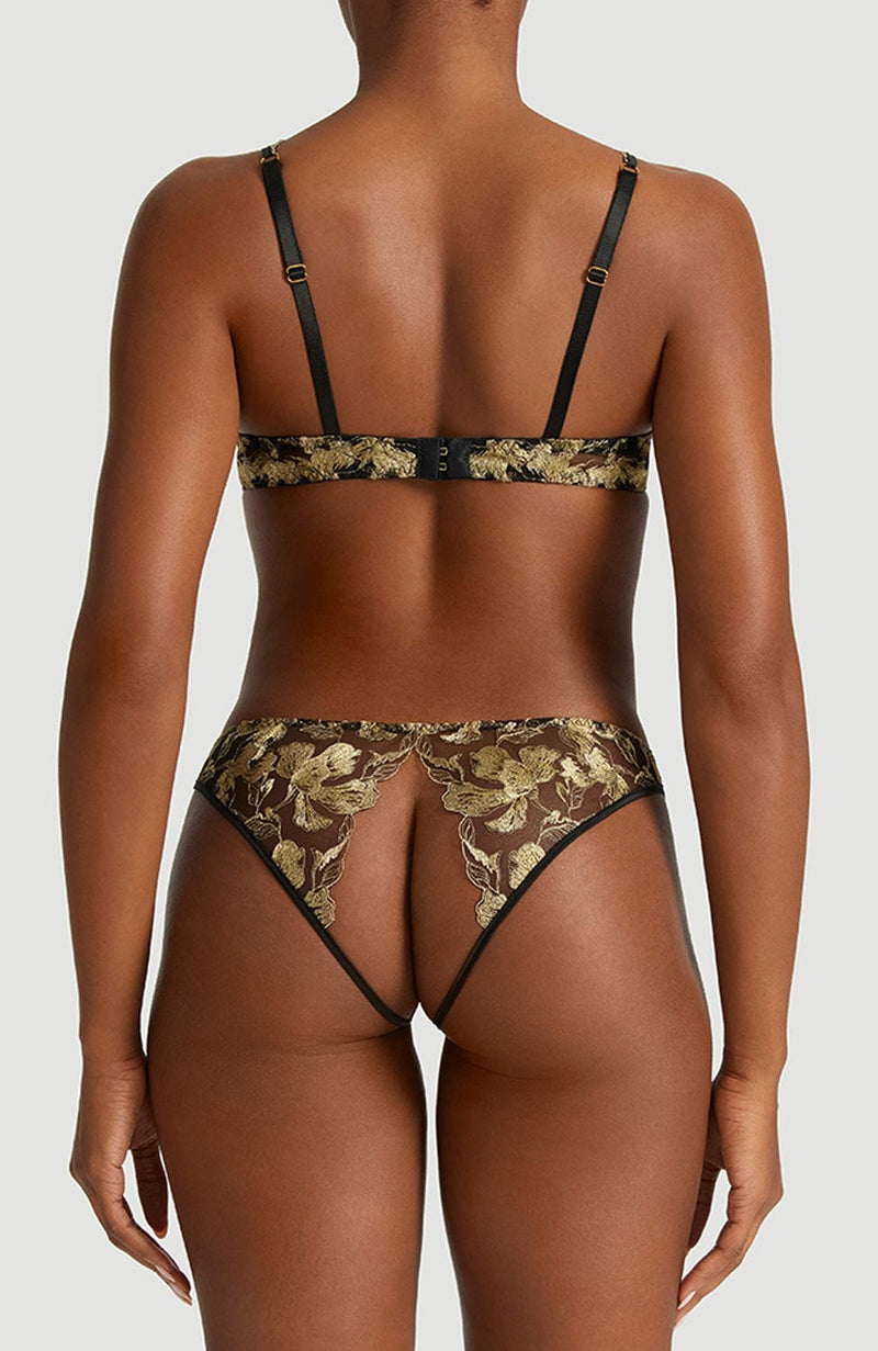 Oriana Quarter Cup Bra and Open Knicker Set-Lingerie Sets-Coco De Mer-SHEER, SHEER, Luxury lingerie brand, Luxury lingerie Hong Kong, Designer lingerie HK, Designer lingerie online, International luxury lingerie, Luxury lingerie gift ideas, buy lingerie online, Designer lingerie global delivery, Luxury lingerie shipping to Australia, Luxury lingerie shipping to Singapore