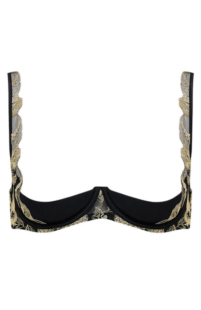 Sheer Lingerie Coco de Mer Bras Black Gold / 2501 / S Oriana Quarter Cup Bra