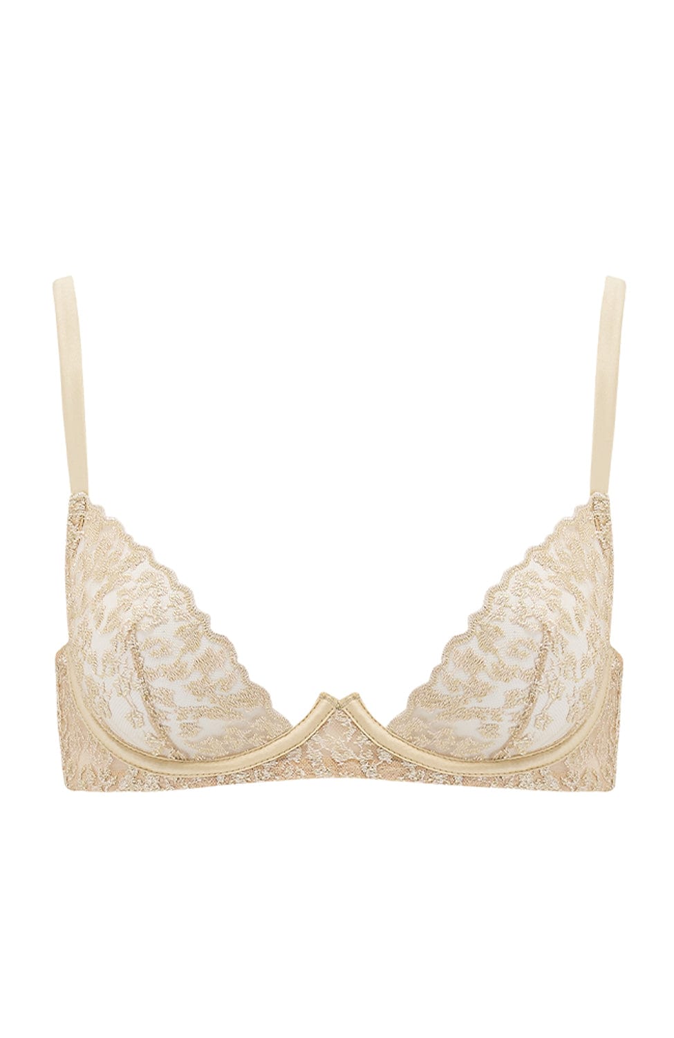 Sheer Lingerie Coco de Mer Bras Champagne / 32A Selena Plunge Bra