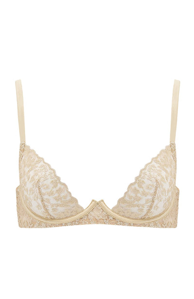 Sheer Lingerie Coco de Mer Bras Champagne / 32A Selena Plunge Bra