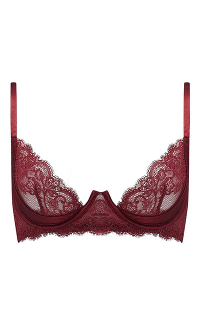 Sheer Lingerie Coco de Mer Bras Mahogany / 32E/DD Seraphine Plunge Bra