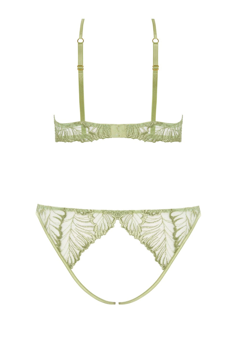 Laurel Open Bra and Open Brief Set-Lingerie Sets-Coco de Mer-SHEER, SHEER, Luxury lingerie brand, Luxury lingerie Hong Kong, Designer lingerie HK, Designer lingerie online, International luxury lingerie, Luxury lingerie gift ideas, buy lingerie online, Designer lingerie global delivery, Luxury lingerie shipping to Australia, Luxury lingerie shipping to Singapore