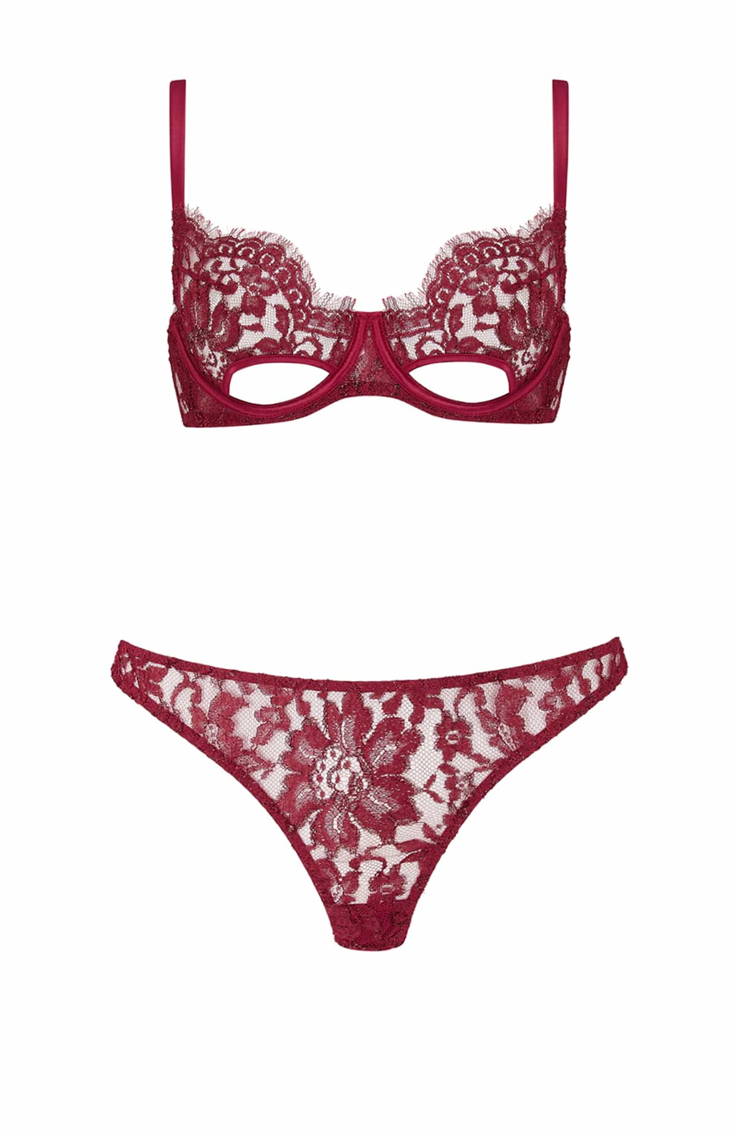 Sheer Lingerie Coco De Mer Lingerie Sets Naraya Balcony Bra and Brazilian Knicker Set