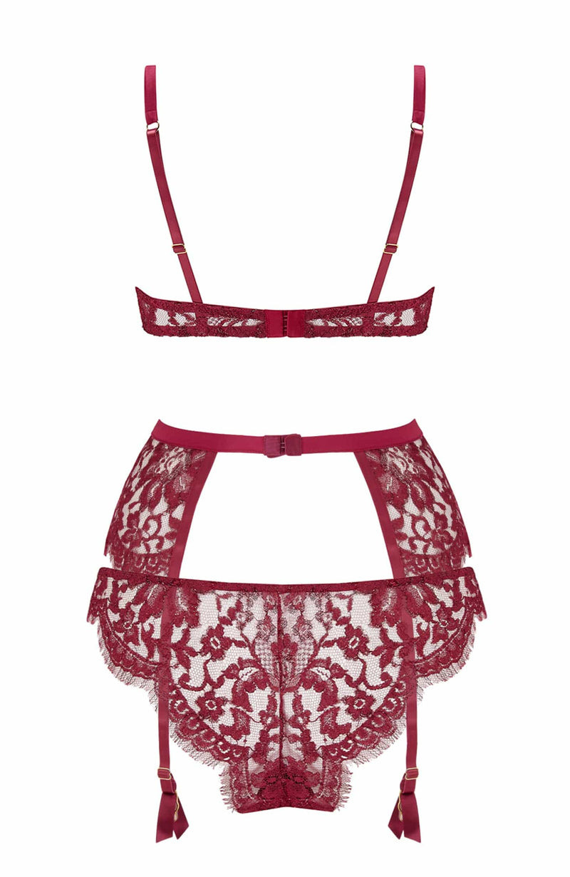 Naraya Balcony Bra, Suspender Belt and Brazilian Knicker Set-Lingerie Sets-Coco De Mer-SHEER, SHEER, Luxury lingerie brand, Luxury lingerie Hong Kong, Designer lingerie HK, Designer lingerie online, International luxury lingerie, Luxury lingerie gift ideas, buy lingerie online, Designer lingerie global delivery, Luxury lingerie shipping to Australia, Luxury lingerie shipping to Singapore