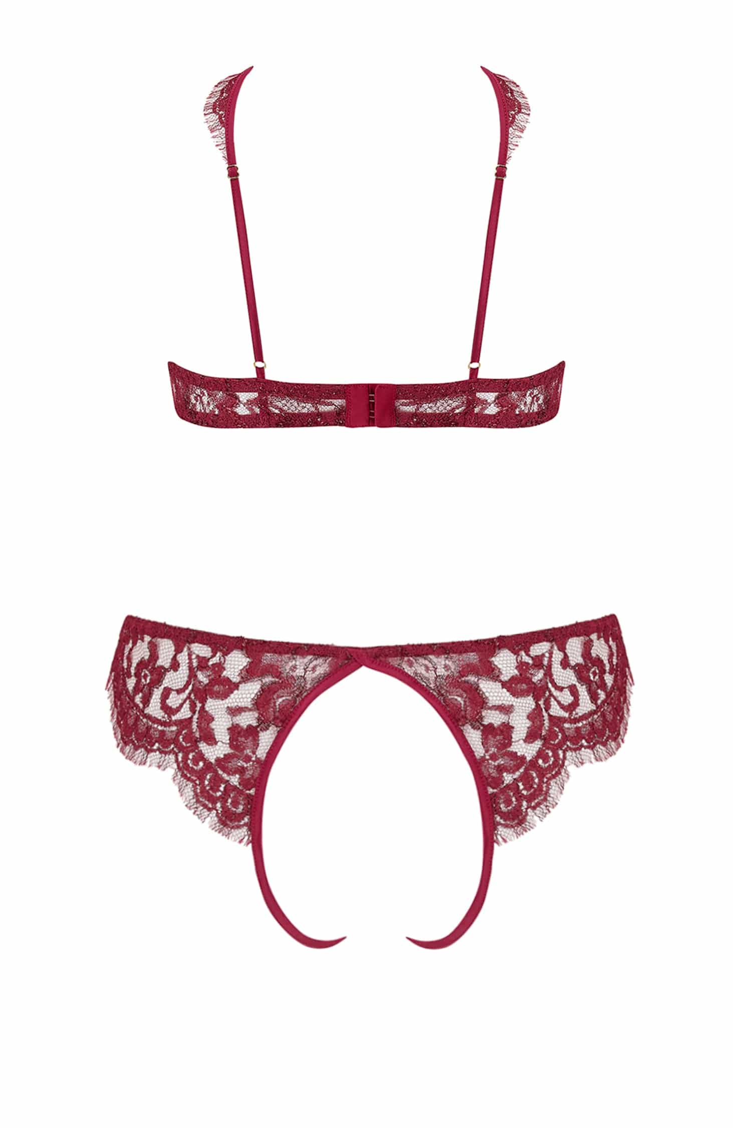 Sheer Lingerie Coco De Mer Lingerie Sets Naraya Quarter Cup Bra and Open Knicker Set