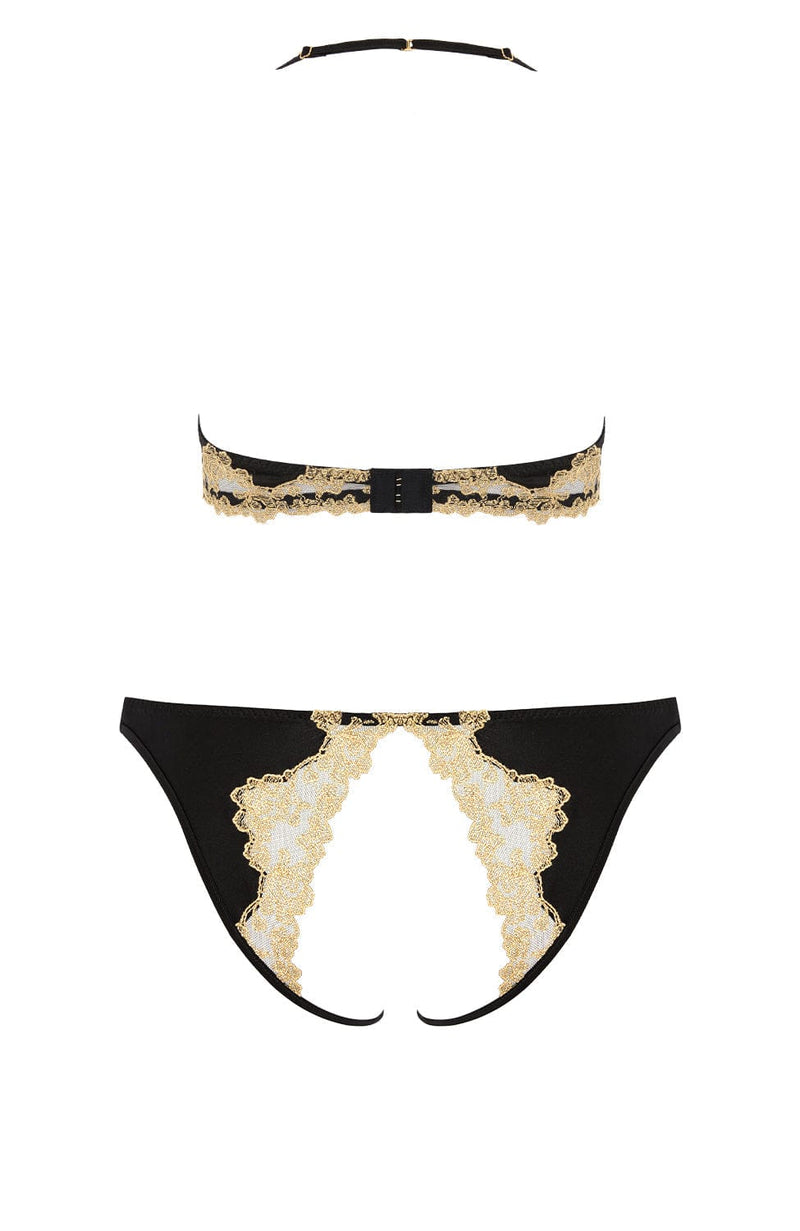 Reina Quarter Cup Bra and Open Brief Set-Lingerie Sets-Coco De Mer-SHEER, SHEER, Luxury lingerie brand, Luxury lingerie Hong Kong, Designer lingerie HK, Designer lingerie online, International luxury lingerie, Luxury lingerie gift ideas, buy lingerie online, Designer lingerie global delivery, Luxury lingerie shipping to Australia, Luxury lingerie shipping to Singapore