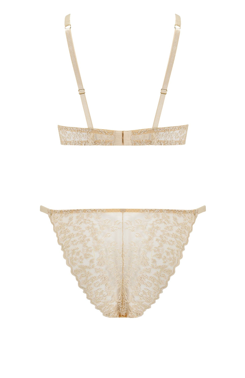 Selena Plunge Bra and Brazilian Knicker Set-Lingerie Sets-Coco De Mer-SHEER, SHEER, Luxury lingerie brand, Luxury lingerie Hong Kong, Designer lingerie HK, Designer lingerie online, International luxury lingerie, Luxury lingerie gift ideas, buy lingerie online, Designer lingerie global delivery, Luxury lingerie shipping to Australia, Luxury lingerie shipping to Singapore