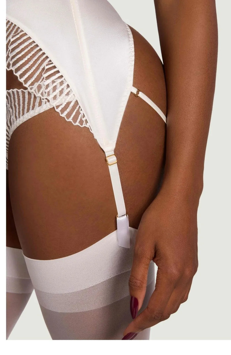 Sheer Lingerie Coco De Mer Underwear Athena High Waist Open Suspender Knicker
