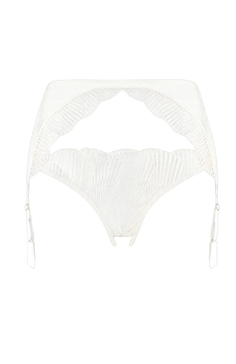 Sheer Lingerie Coco De Mer Underwear Athena High Waist Open Suspender Knicker