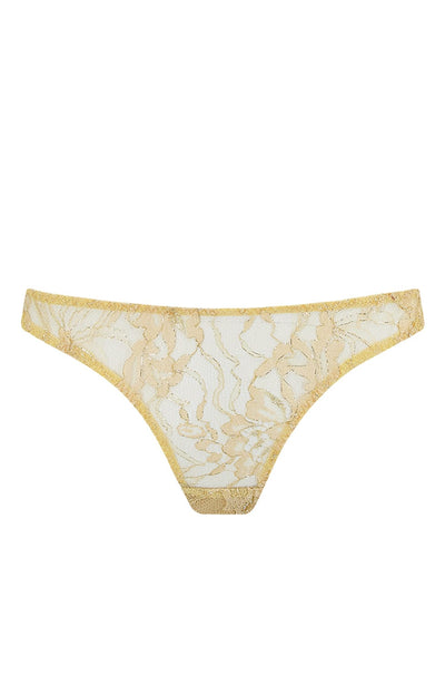 Sheer Lingerie Coco de Mer Underwear Gold / 2402 / XS Fiorella Brazilian Knicker