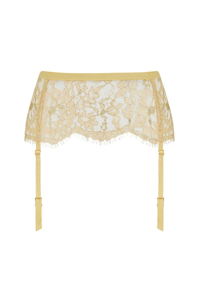 Sheer Lingerie Coco de Mer Underwear Gold / S/M Fiorella Suspender Belt